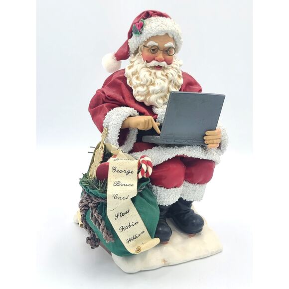 Vintage Clothtique Possible Dreams Santa's New List Computer Laptop Naughty Nice - Picture 1 of 6